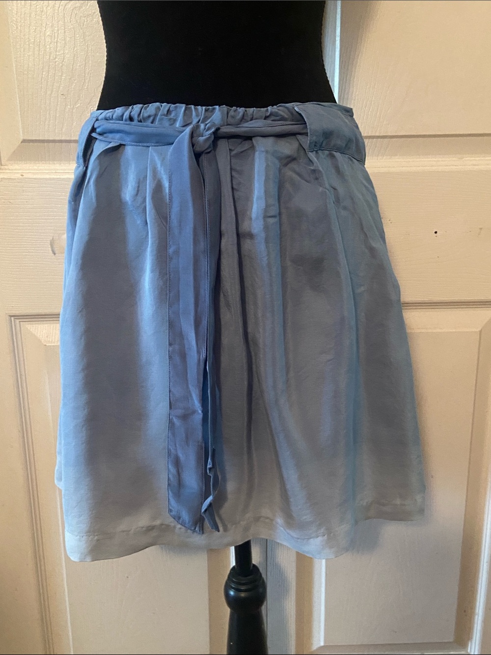 Adam Lippes Light Blue Silk Lined Mini Skirt sz 8